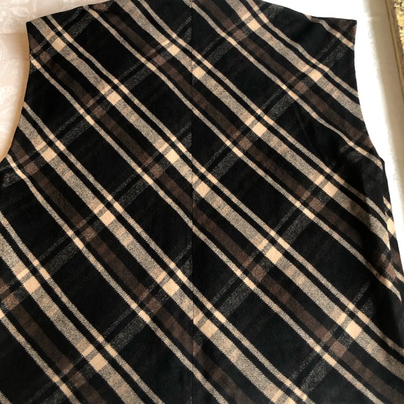 Lucky Brand Caftan Open Cardigan Brown/Black Plaid Women’s Size M Poncho Shawl - Picture 14 of 16